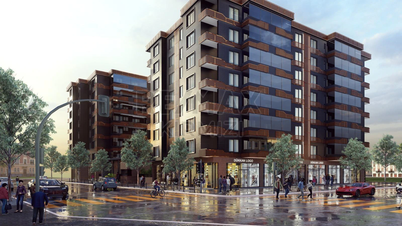 Erzurum’da deprem izolatörlü lüks daire projesi dış cephe görünümü