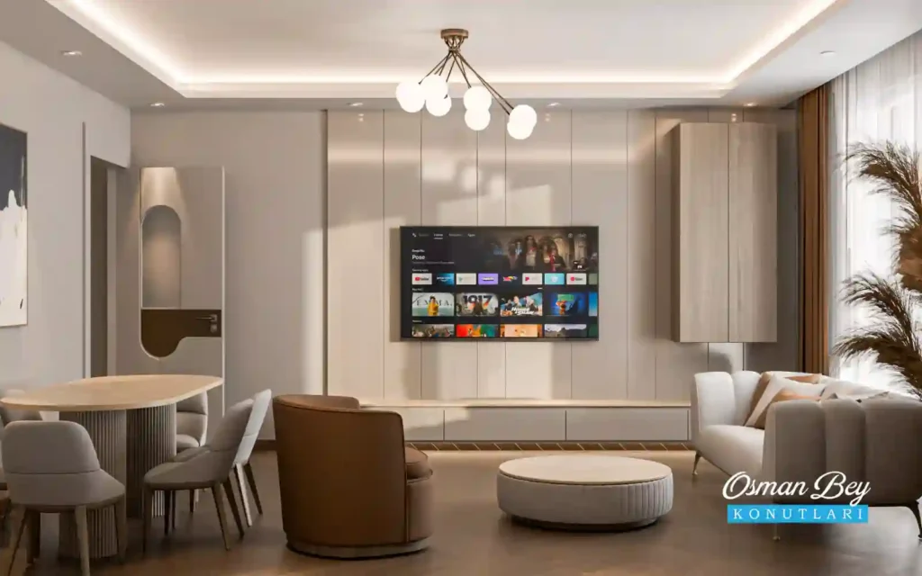 Yıldızkent'te huzurlu bir yaşam için tasarlanmış geniş yatak odası, taksitli satılık daire projesinin bir parçası.